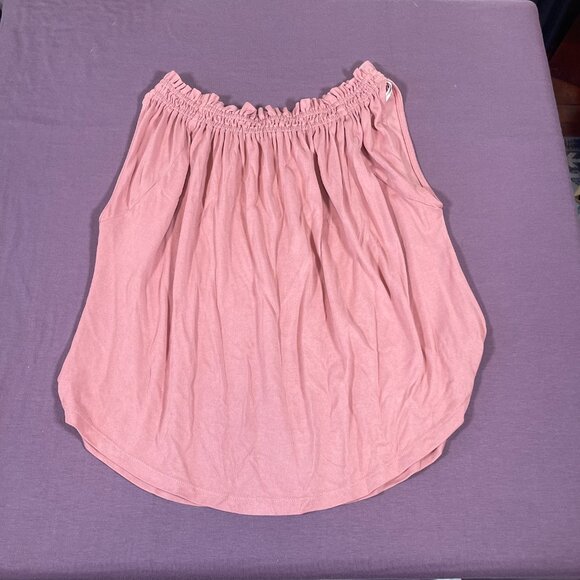 Lucky Brand Small Rose Pink Sandwash Off The Shoulder Top - Picture 3 of 5
